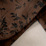 Buddha Stones Pure Cotton Black Botanical Leaf Pattern Women's Elastic Waist Pants With Pockets