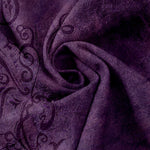 Buddha Stones Cotton Velvet Vine Scroll Pattern Women's Elastic Waist Pants With Pockets