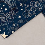 Buddha Stones Pure Cotton Celestial Sun Moon Stars Pattern Women's Elastic Waist Pants With Pockets