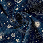 Buddha Stones Pure Cotton Celestial Sun Moon Stars Pattern Women's Elastic Waist Pants With Pockets