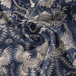 Buddha Stones Cotton Botanical Floral Pattern Men's Short Sleeve Half Button Shirt