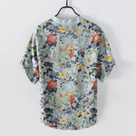 Buddha Stones Cotton Vintage Garden Floral Pattern Men's Short Sleeve Half Button Shirt