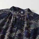 Buddha Stones Spring Vintage Mandarin Collar Button-Up Floral Print Women's Elbow-Length Sleeve Dress With Pockets