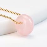 FREE Today: Self-care and Healing Natural Rose Quartz Green Aventurine Round Crystal Necklace