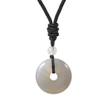 Buddha Stones Natural Rhodonite Gray Agate Peace Buckle Fortune Necklace