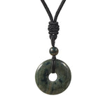 Buddha Stones Natural Rhodonite Gray Agate Peace Buckle Fortune Necklace