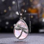 FREE Today: Positivity Strength  Natural Green Aventurine Dragonfly Teardrop Shape Inlay Crystal Necklace