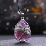 FREE Today: Positivity Strength  Natural Green Aventurine Dragonfly Teardrop Shape Inlay Crystal Necklace