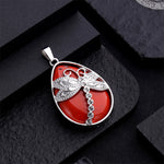 FREE Today: Positivity Strength  Natural Green Aventurine Dragonfly Teardrop Shape Inlay Crystal Necklace