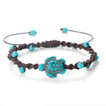 Buddha Stones Turquoise Turtle Design Braided Rope Protection Bracelet