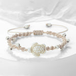 Buddha Stones Turquoise Turtle Design Braided Rope Protection Bracelet
