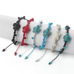 Buddha Stones Turquoise Turtle Design Braided Rope Protection Bracelet