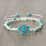 Buddha Stones Turquoise Turtle Design Braided Rope Protection Bracelet