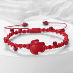 Buddha Stones Turquoise Turtle Design Braided Rope Protection Bracelet