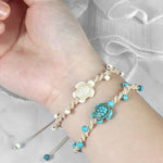Buddha Stones Turquoise Turtle Design Braided Rope Protection Bracelet