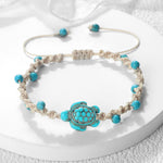 Buddha Stones Turquoise Turtle Design Braided Rope Protection Bracelet
