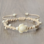 Buddha Stones Turquoise Turtle Design Braided Rope Protection Bracelet