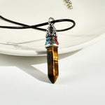 Buddha Stones Natural Turquoise Tiger Eye Wisdom Rope Necklace