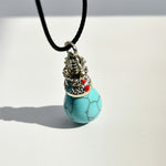 Buddha Stones Natural Turquoise Tiger Eye Wisdom Rope Necklace