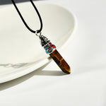 Buddha Stones Natural Turquoise Tiger Eye Wisdom Rope Necklace