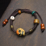 Buddha Stones Bone The Lord Of The Corpse Forest Keep Away Evil Spirits Braided Rope Bracelet