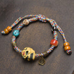 Buddha Stones Bone The Lord Of The Corpse Forest Keep Away Evil Spirits Braided Rope Bracelet