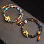 Buddha Stones Bone The Lord Of The Corpse Forest Keep Away Evil Spirits Braided Rope Bracelet