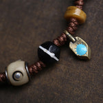 Buddha Stones Bone Yin Yang Braided Rope Balance Bracelet