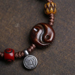 Buddha Stones Bone Yin Yang Braided Rope Balance Bracelet
