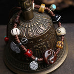 Buddha Stones Bone Yin Yang Braided Rope Balance Bracelet