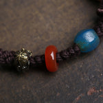 Buddha Stones Bone PiXiu Braided Rope Luck Bracelet