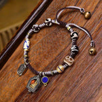 Buddha Stones Copper Buddha Braided Rope Compassion Bracelet