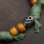 Buddha Stones Copper Buddha Amitabha Braided Rope Serenity Bracelet