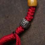Buddha Stones Copper Buddha Amitabha Braided Rope Serenity Bracelet