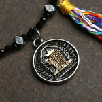 Buddha Stones Black Spinel Turquoise Beads Strength Necklace