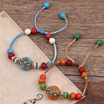 Buddha Stones Turquoise Amber Tibet Braided Rope Love Bracelet