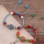 Buddha Stones Turquoise Amber Tibet Braided Rope Love Bracelet