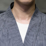 Buddha Stones Summer V-Neck Buttons Shattered Pattern Men's Short Sleeve Shirt With Pockets