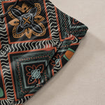 Buddha Stones Cotton Bohemian Diamond Floral Pattern Men's Tapered Pants With Pockets