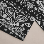 Buddha Stones Cotton Black White Paisley Patchwork Pattern Men's Tapered Pants With Pockets