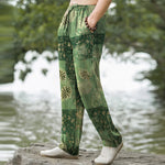 Buddha Stones Cotton Boho Patchwork Floral Pattern Men's Tapered Pants With Pockets