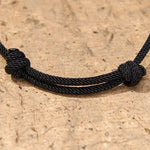 Buddha Stones Titanium Steel 000-999 Angel Numbers Adjustable Black String Faith Bracelet