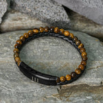 Buddha Stones Tiger Eye Angel Numbers Double Wrap Leather Faith Bracelet