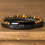 Buddha Stones Tiger Eye Angel Numbers Double Wrap Leather Faith Bracelet