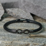 Buddha Stones Angel Numbers Infinity Symbol Leather Faith Bracelet