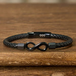 Buddha Stones Angel Numbers Infinity Symbol Leather Faith Bracelet