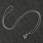 Buddha Stones Natural 0-9 Angel Numbers Jade Titanium Steel Chain Prosperity Necklace Pendant