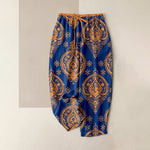 Buddha Stones Pure Cotton Floral Pattern Women's Elastic Waist Pants With Pockets