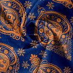 Buddha Stones Pure Cotton Floral Pattern Women's Elastic Waist Pants With Pockets