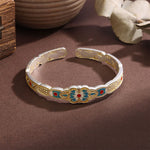 Buddha Stones Copper Enamel Butterfly Freedom Cuff Bracelet